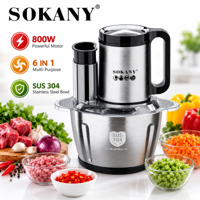 Sokany 6-in-1 Food Processor & Chopper